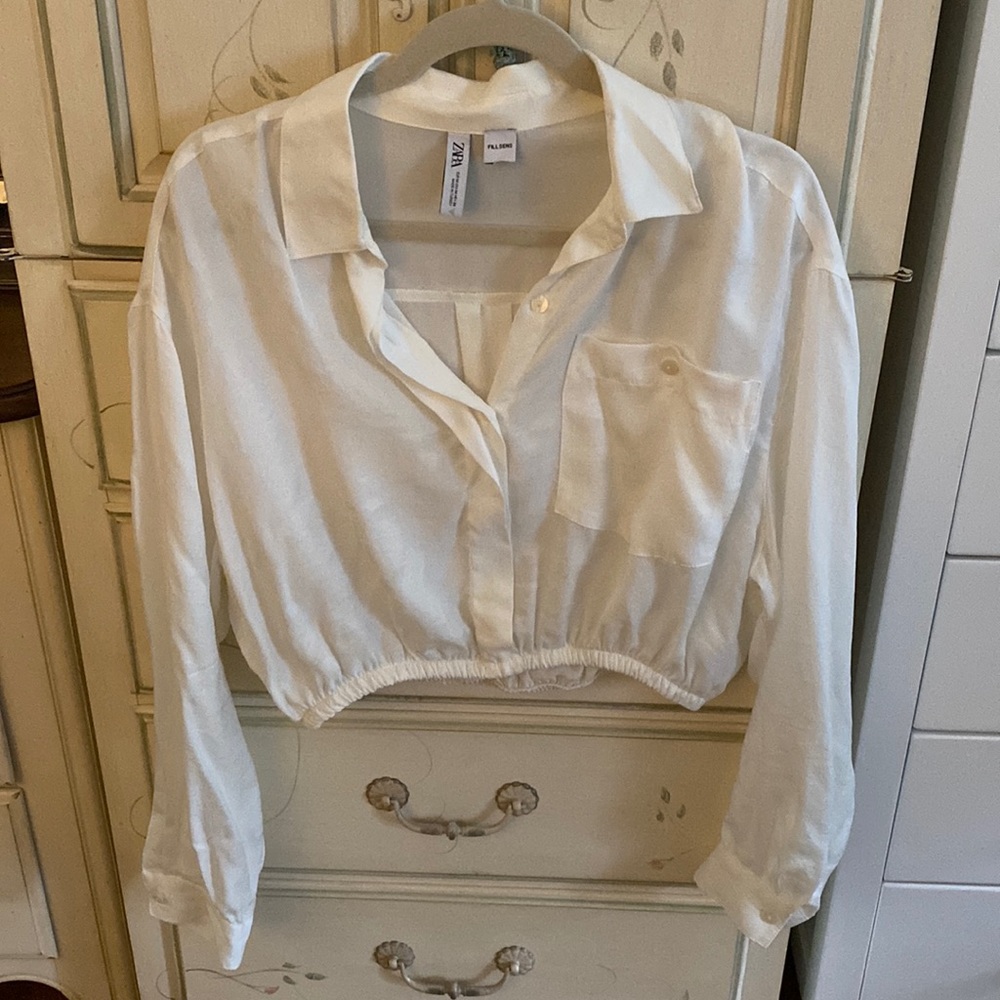 Cropped dress shirt